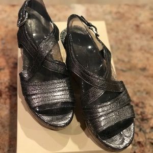 Franco Sarto wedge sandal size 7.5 in pewter